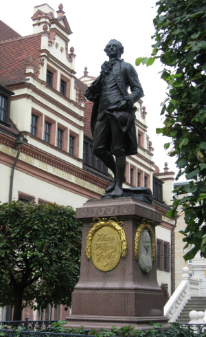 Goethedenkmal in Leipzig, Naschmarkt. (1)